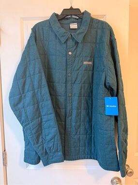 NWT men’s Columbia Teal Quilted Fleece Jacket, size XXL
